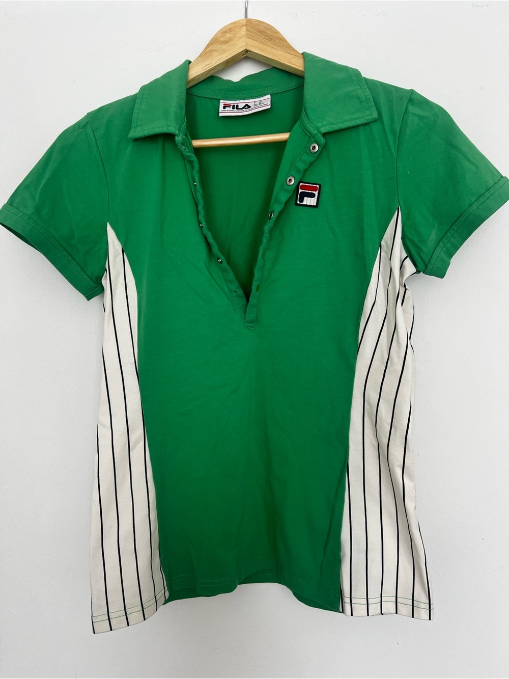 Fila Green Crewneck T-Shirt with Logo Tag